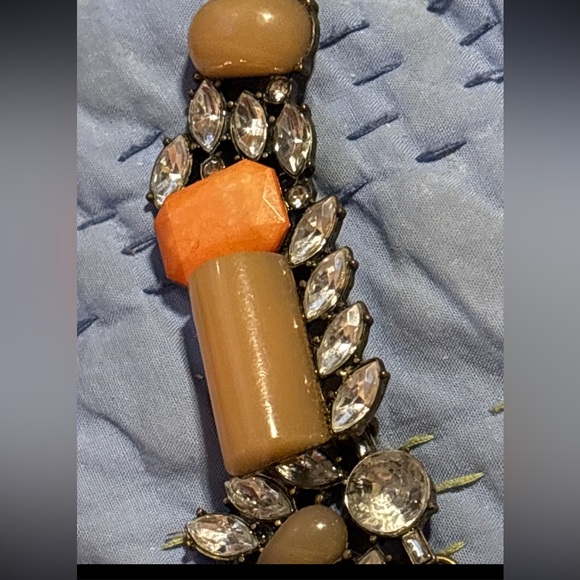 early 2000s vintage necklace of coral, pink and clear lucite and glass stones. - Picture 5 of 9